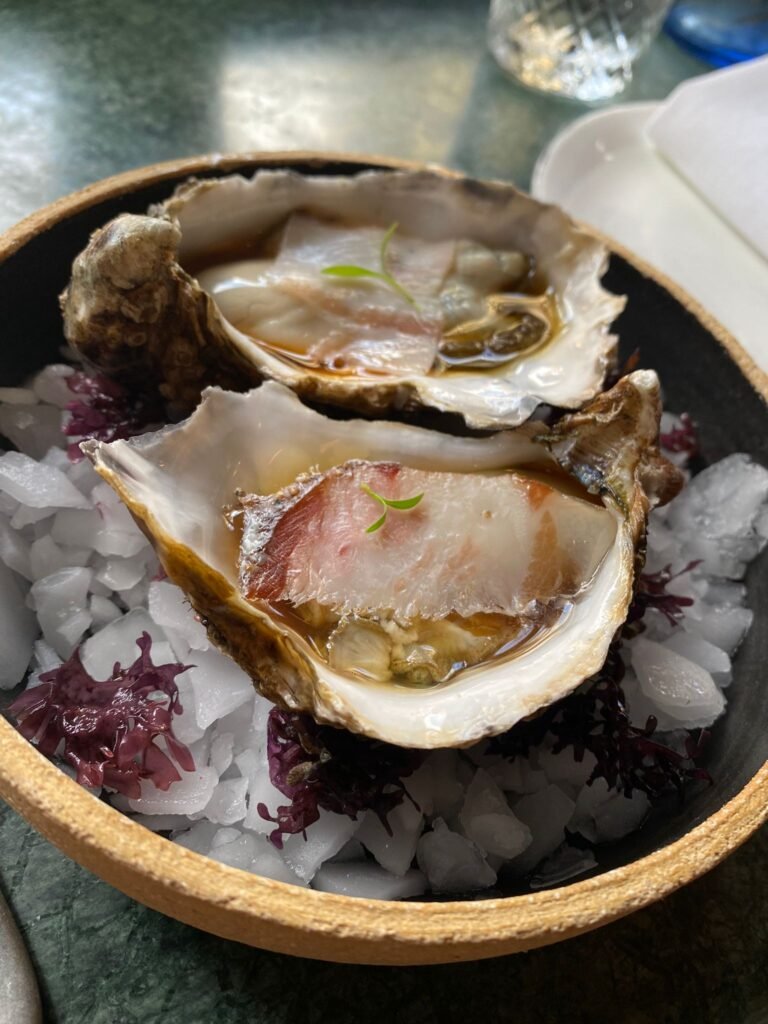 ostras con guanciale